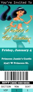 Princess Jazmines Royal Court Birthday Party Invitation